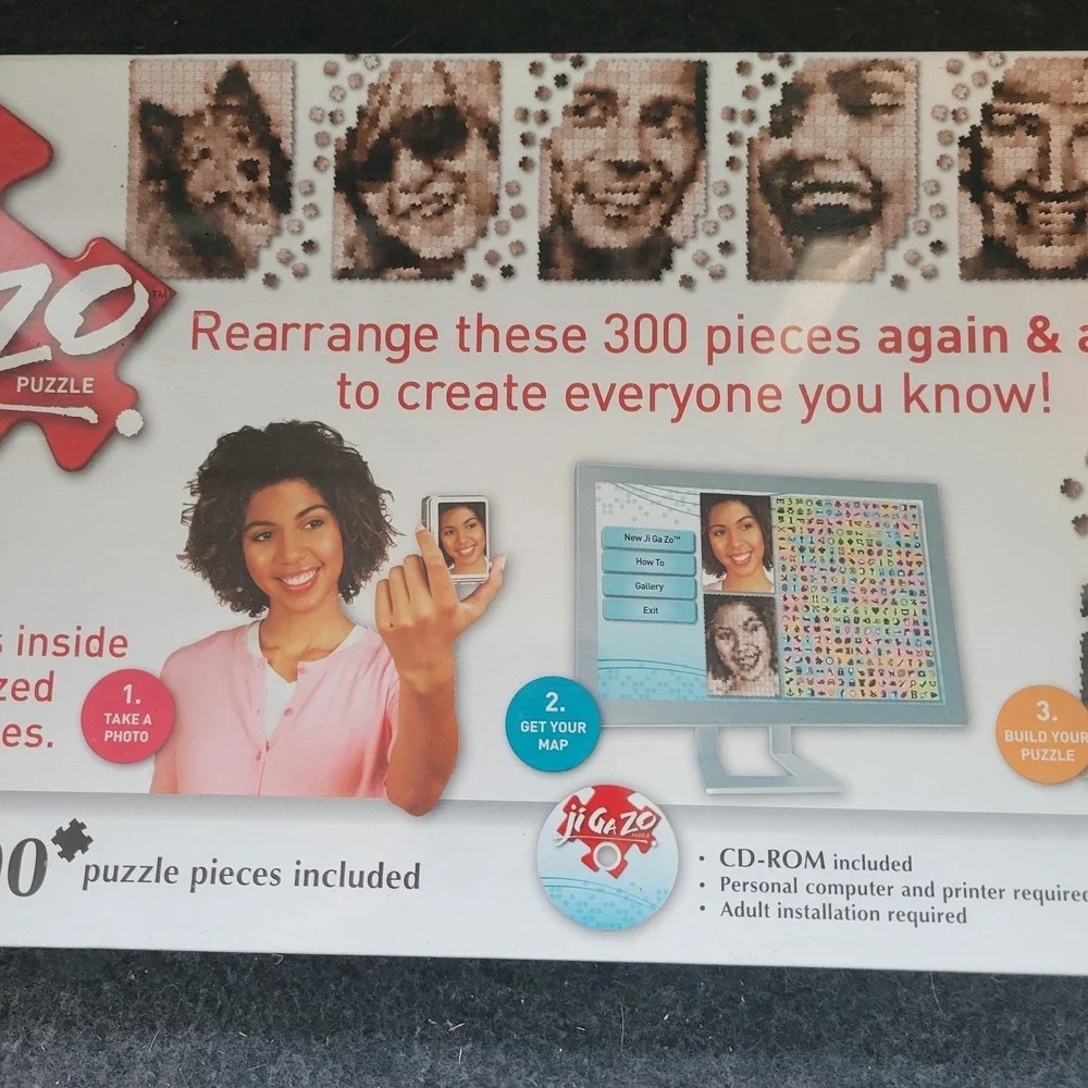 NEW JI GA ZO 300 Piece‎ Custom Jigsaw Puzzle - Rearrangeable Puzzle - Hasbro